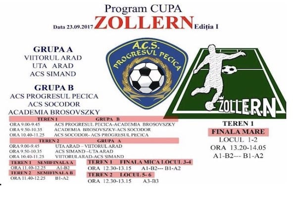 Sâmbătă, la Pecica are loc ediția I a Cupei Zollern pentru juniori