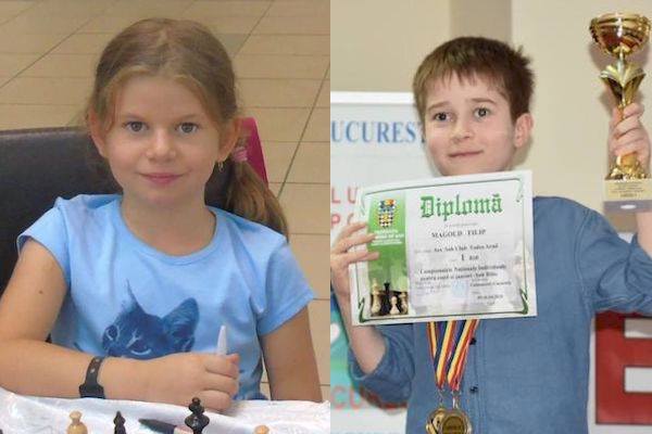 Arădenii au strălucit la „naționalele” de șah pentru copii și juniori: Sida și Magold – aur la Under 10