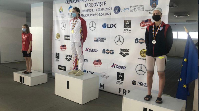 Înotătoarea Andreea Popescu, dublă medaliată cu aur la Cupa României!