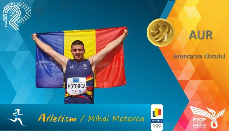 Anul de excepție al atletului Mihai Motorca e completat cu un „aur” la Festivalul Olimpic al Tineretului European!