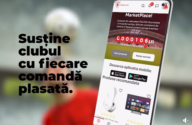 A luat naștere aplicația ”UTA FAN”, un magazin virtual făcut cu implicarea lui Bogdan Apostu